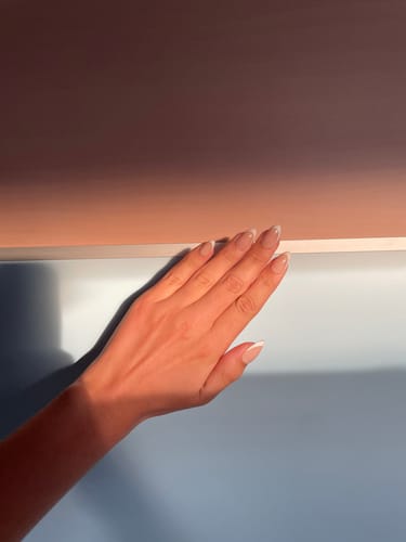 Customer photo review of White French Almond Nails - Press On Nails