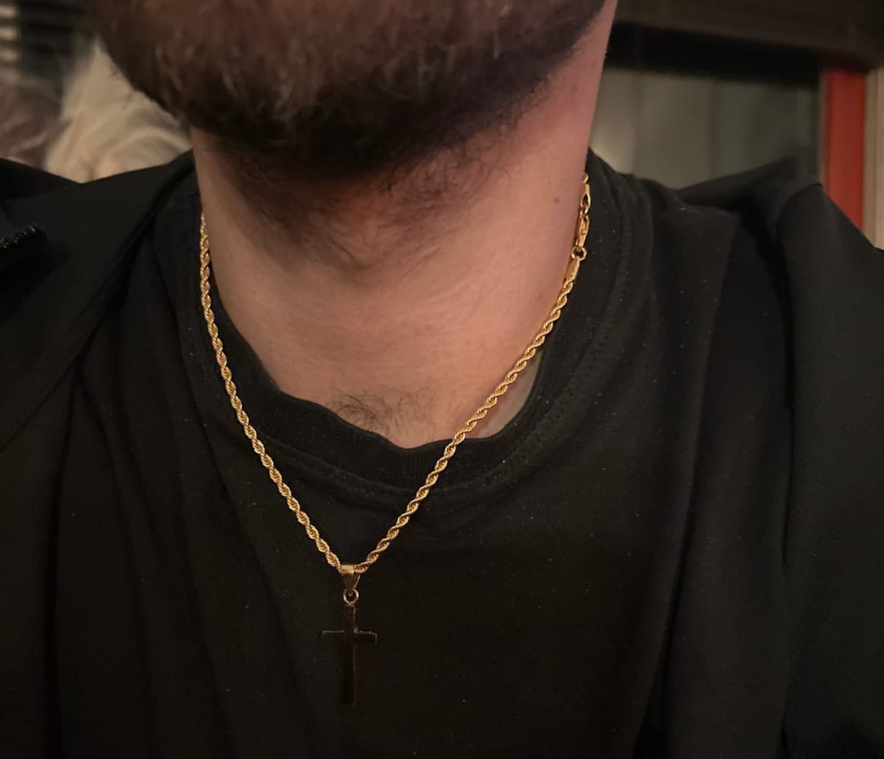 Customer photo review of CLEAN ROPE CHAIN. - 3MM 18K GOLD