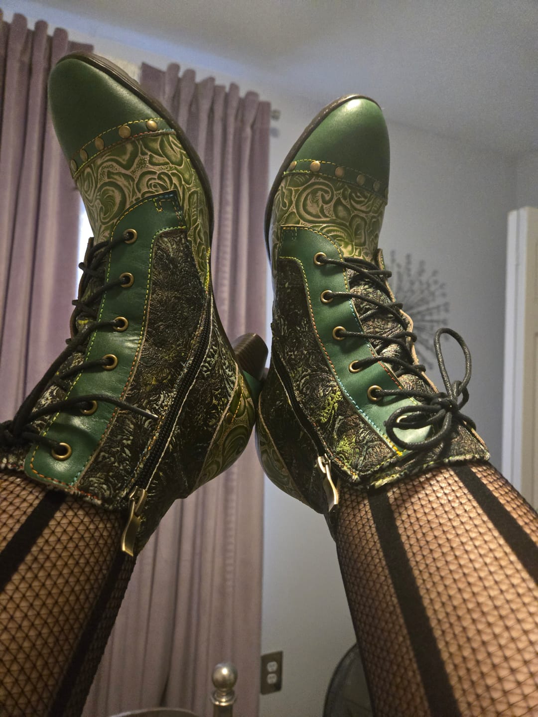 Customer photo review of Retro Handmade Leather Patchwork Ankle Boots