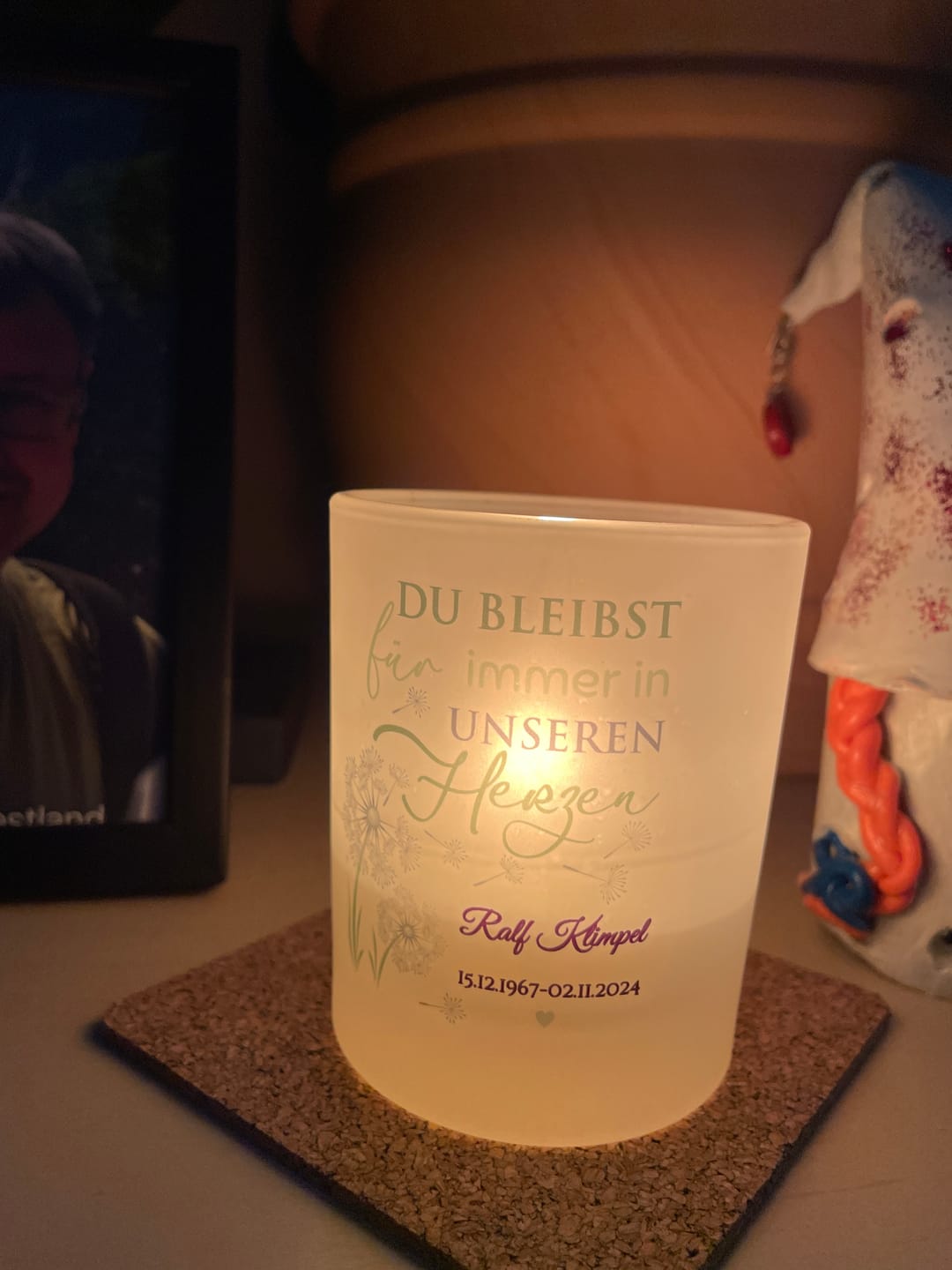 Customer photo review of In unseren Herzen - Personalisiertes Teelicht