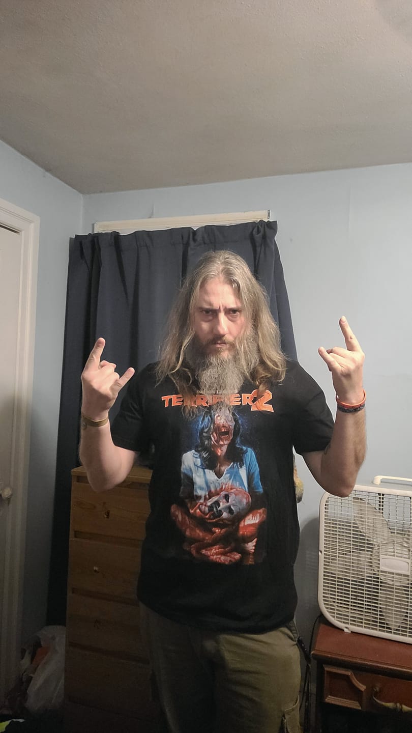 Customer photo review of Terrifier 2 Head Hunter T-Shirt