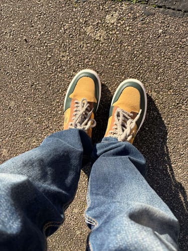 Customer photo review of The great wave off Kanagawa inspired sneakers