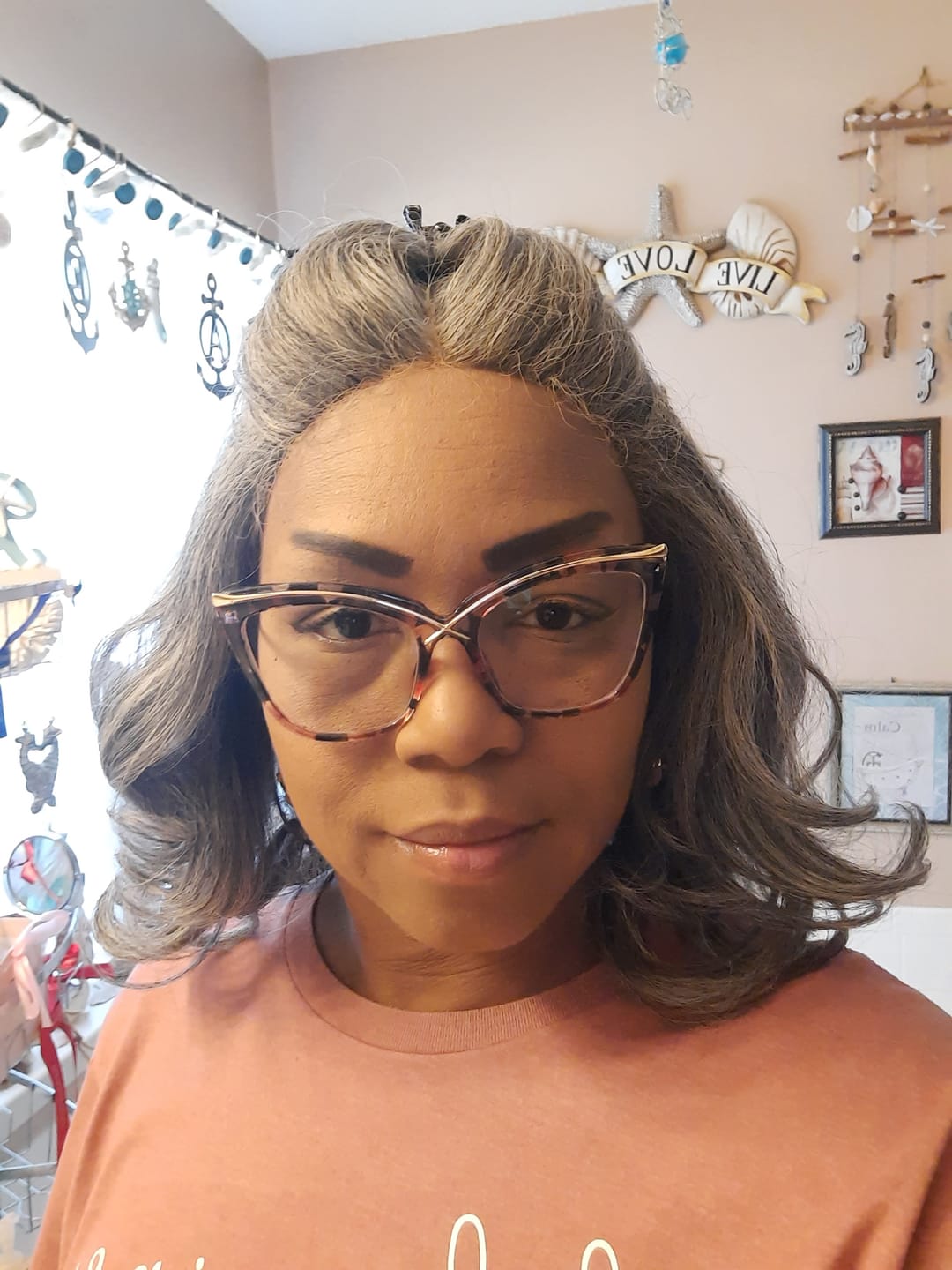 Customer photo review of Sensationnel Dashly Salt & Pepper Synthetic Hair 4" Deep Part HD Lace Front Wig - SP LACE UNIT 3