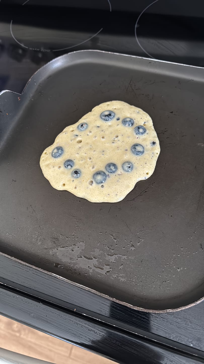 Customer photo review of Cousin T's Gourmet Blueberry Pancake Mix