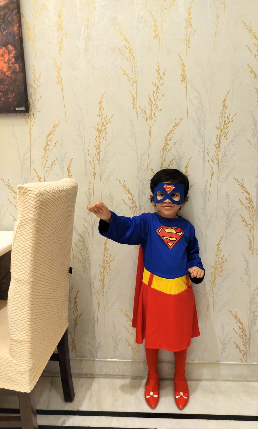 Customer photo review of Supergirl Dress with Cape and Stocking