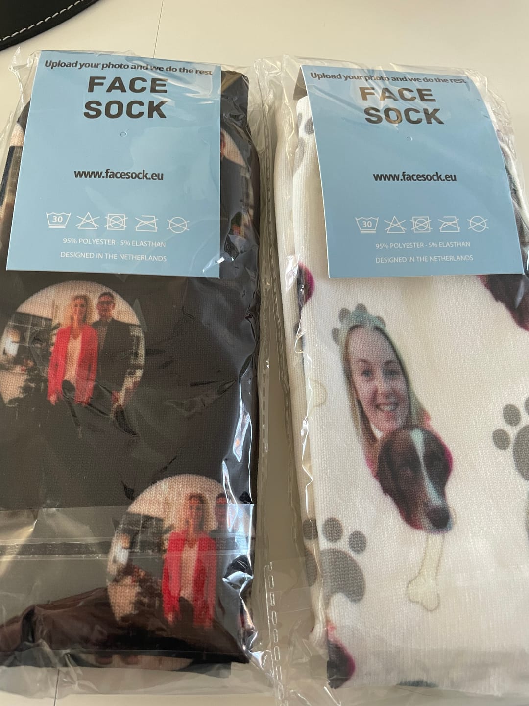 Customer photo review of FaceSock | Personalised Socks With Photo
