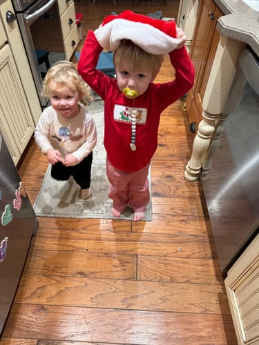 Customer photo review of Santa's Magic Smocked Red Gingham Pant Set