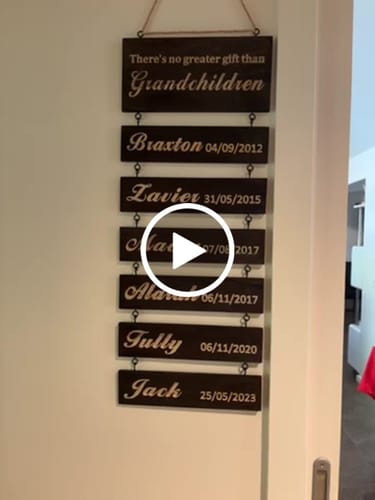 Customer video review of Personalized Grandkids Hanging Sign (Engraved) Family Keepsake