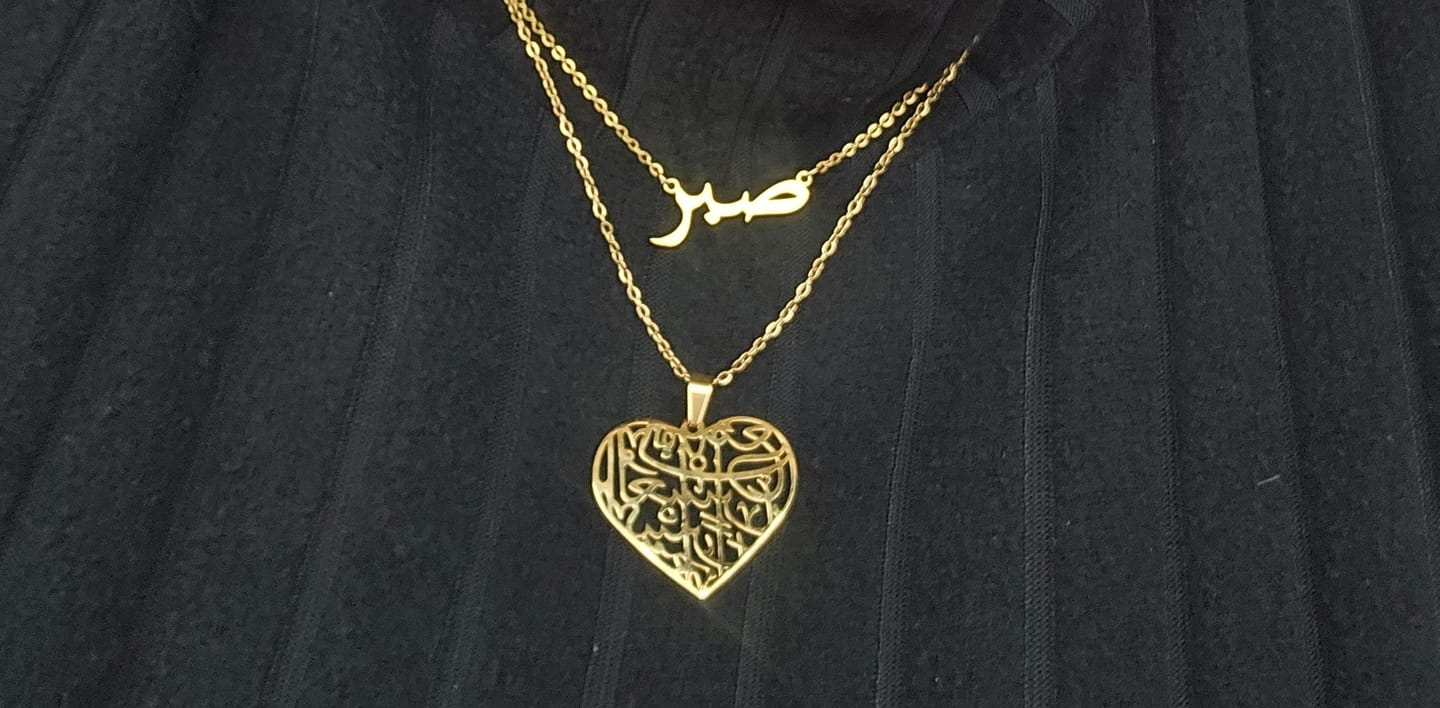 Customer photo review of "Gewiss, mit Erschwernis kommt Erleichterung" Heart Halskette