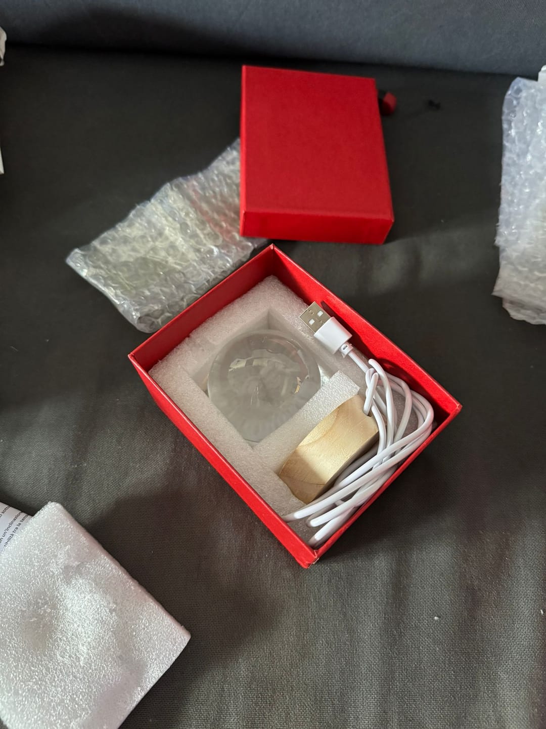 Customer photo review of Esfera de cristal Personalizable
