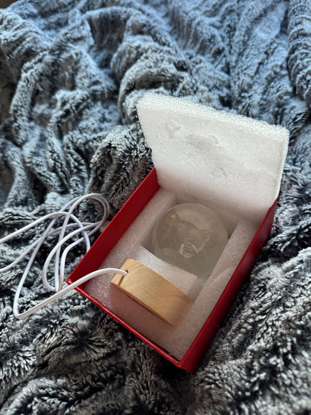 Customer photo review of Esfera de cristal Personalizable