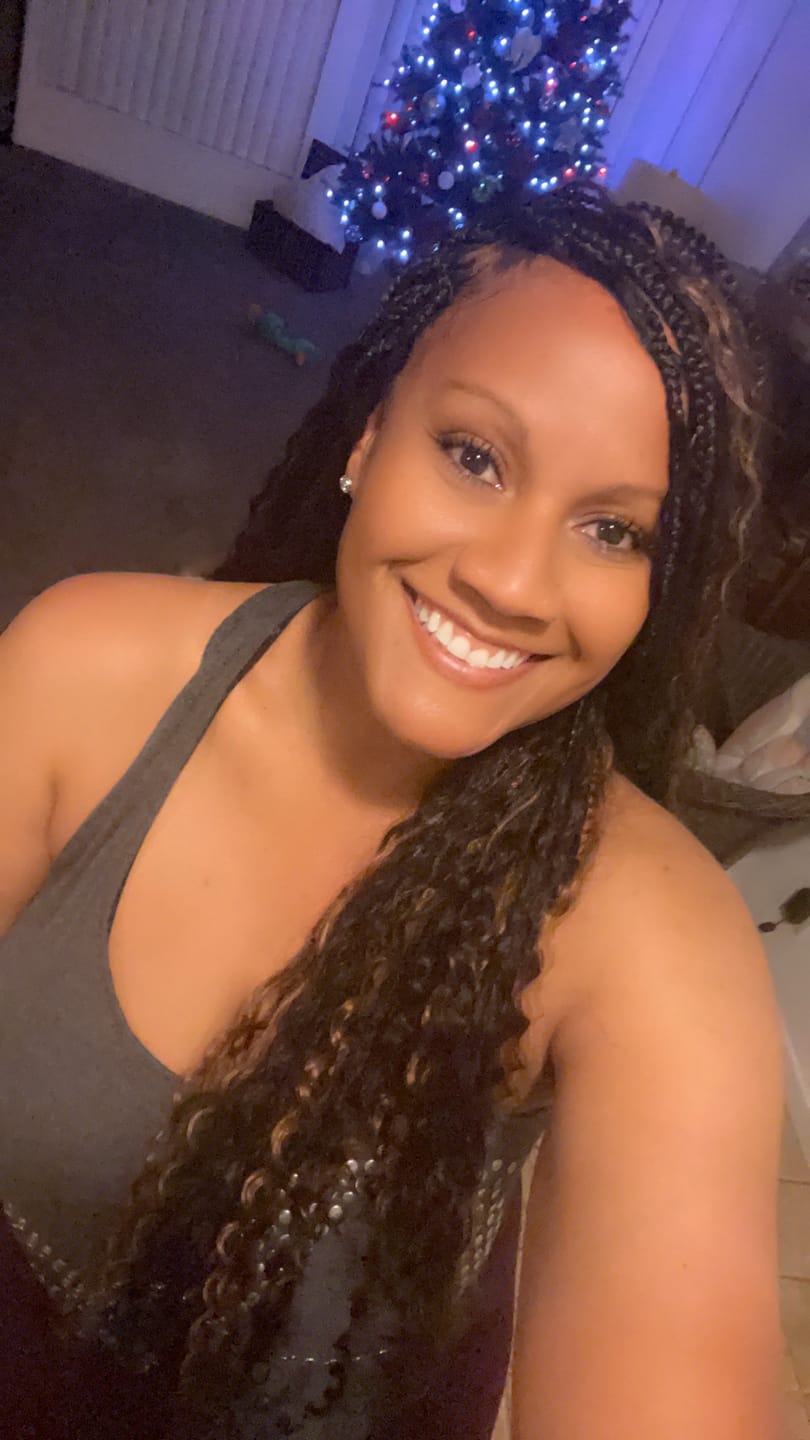 Customer photo review of T1B/30 Ombre Brown Crochet Boho Box Braids with Human Hair Curls