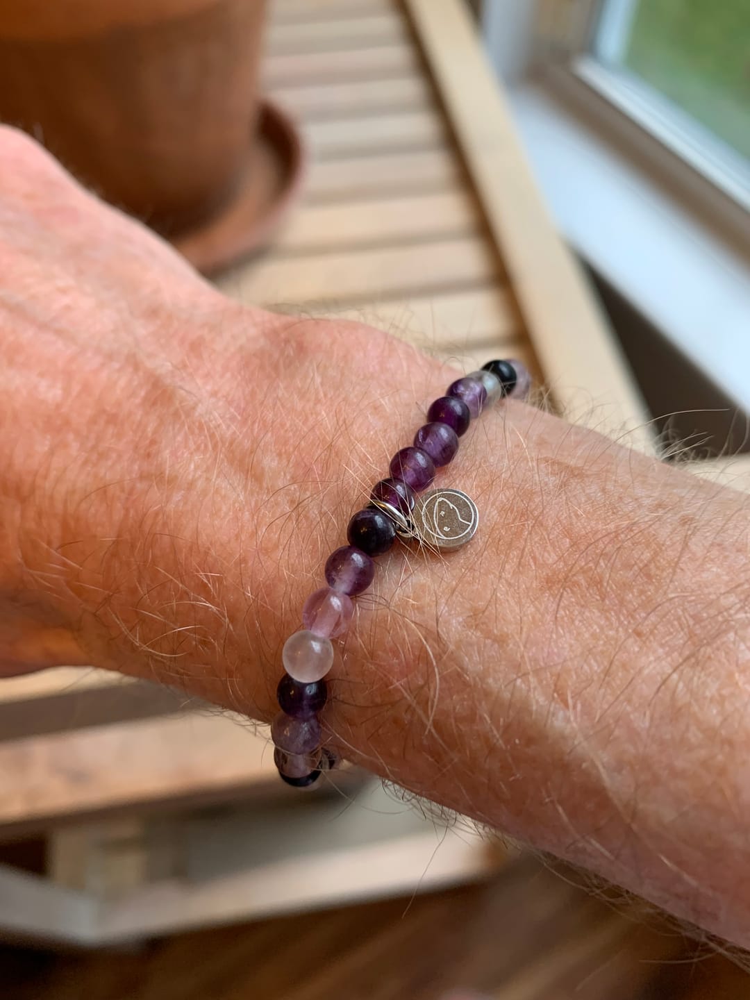 Customer photo review of Purple Fluorite Bracelet Mini