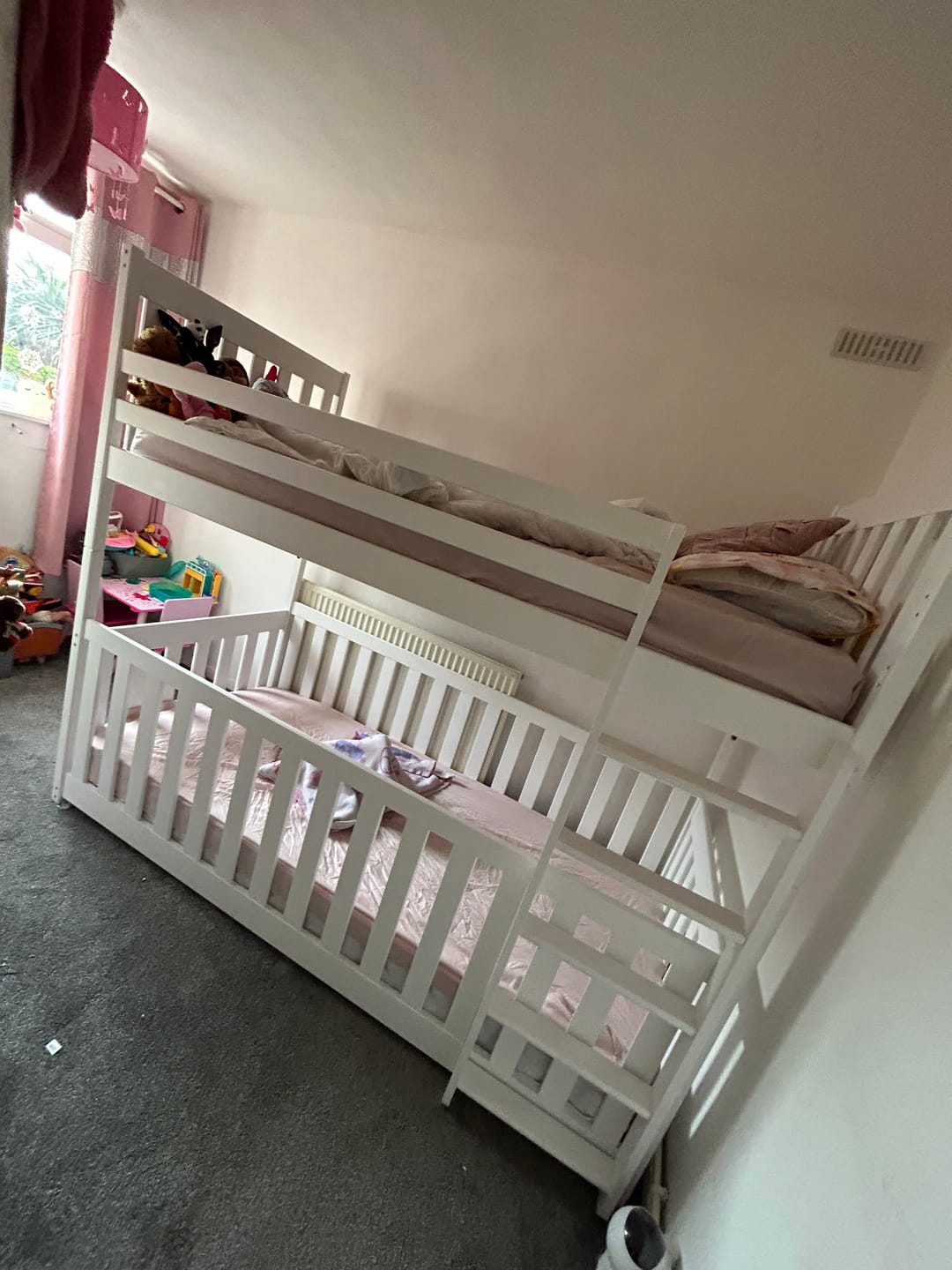 Customer photo review of Wooden Bunk Bed Cris with Cot Bed