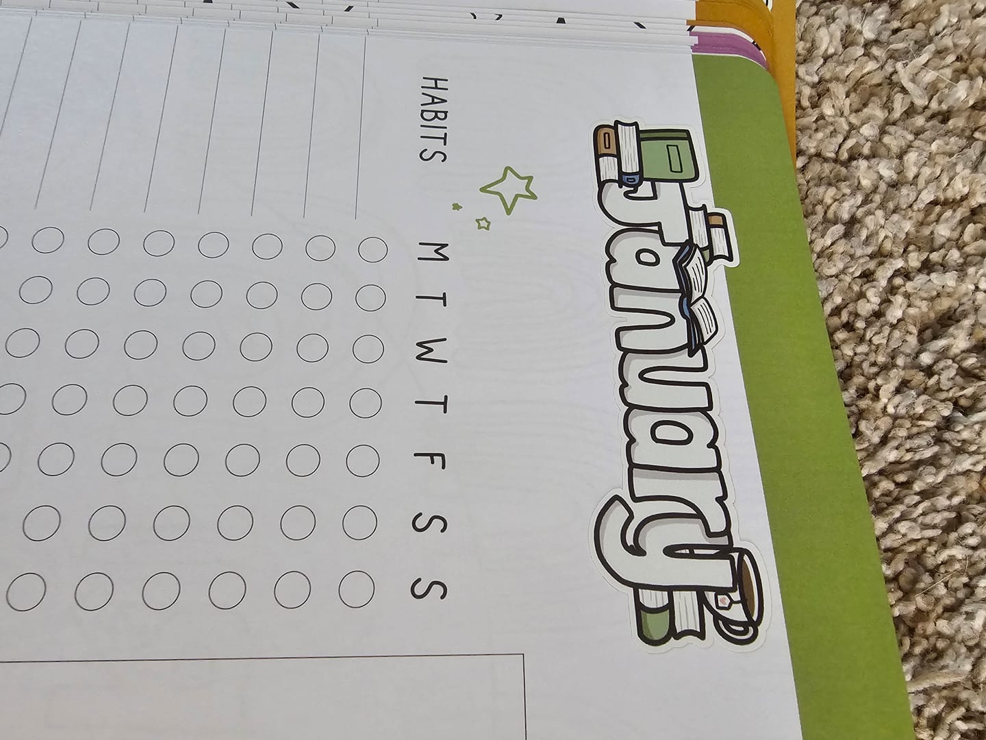Customer photo review of Cozy Bookworm Month - Planner Stickers