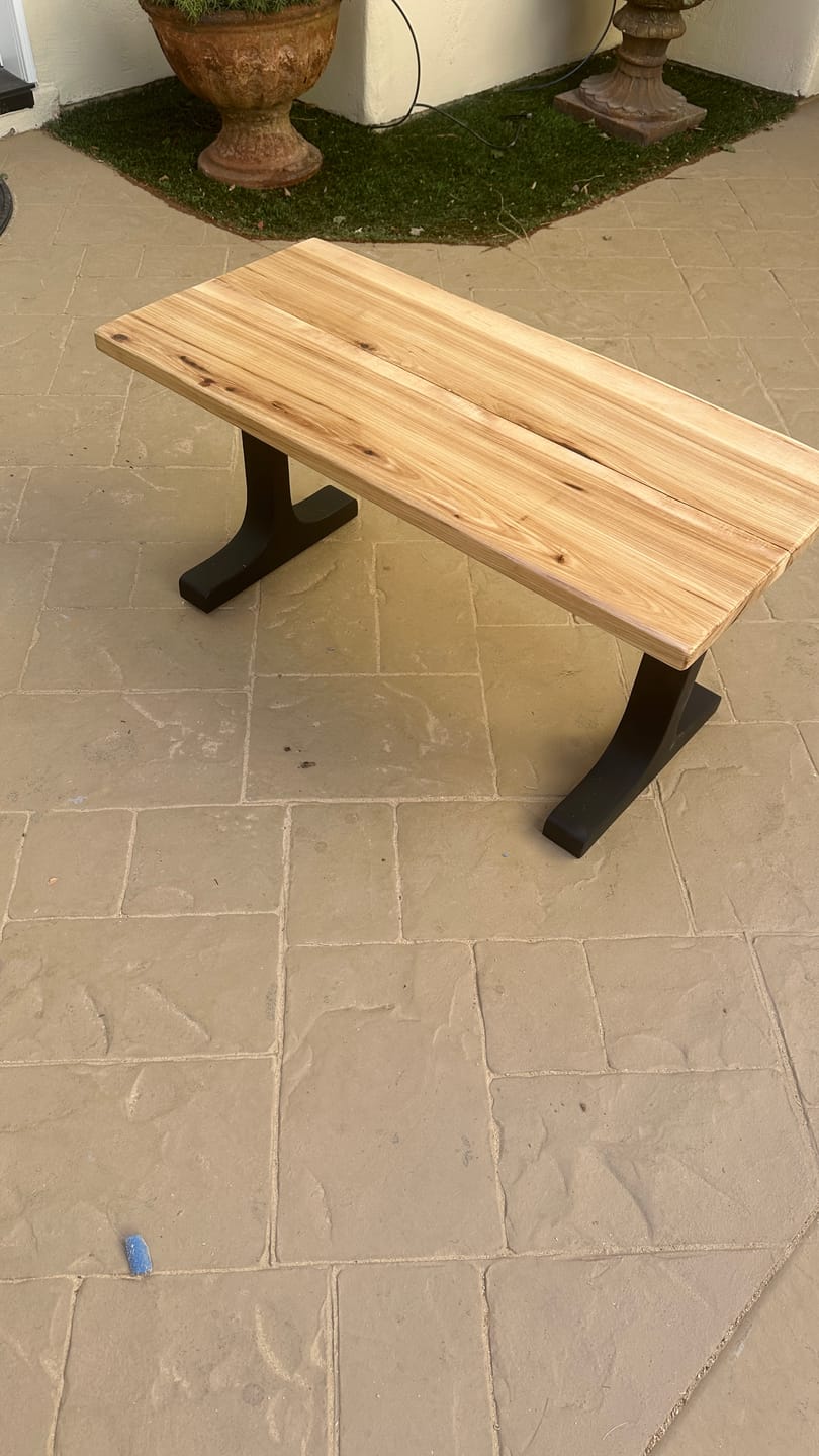 Customer photo review of Bench Legs 102 Wineglass 16H Metal Outdoor Furniture