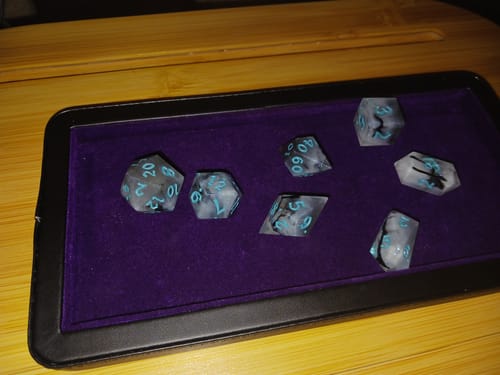 Customer photo review of Blue Cloud Handmade Resin DND Dice Set