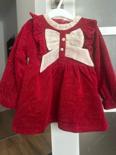 Customer photo review of Pearl Bow Ruffle Dress