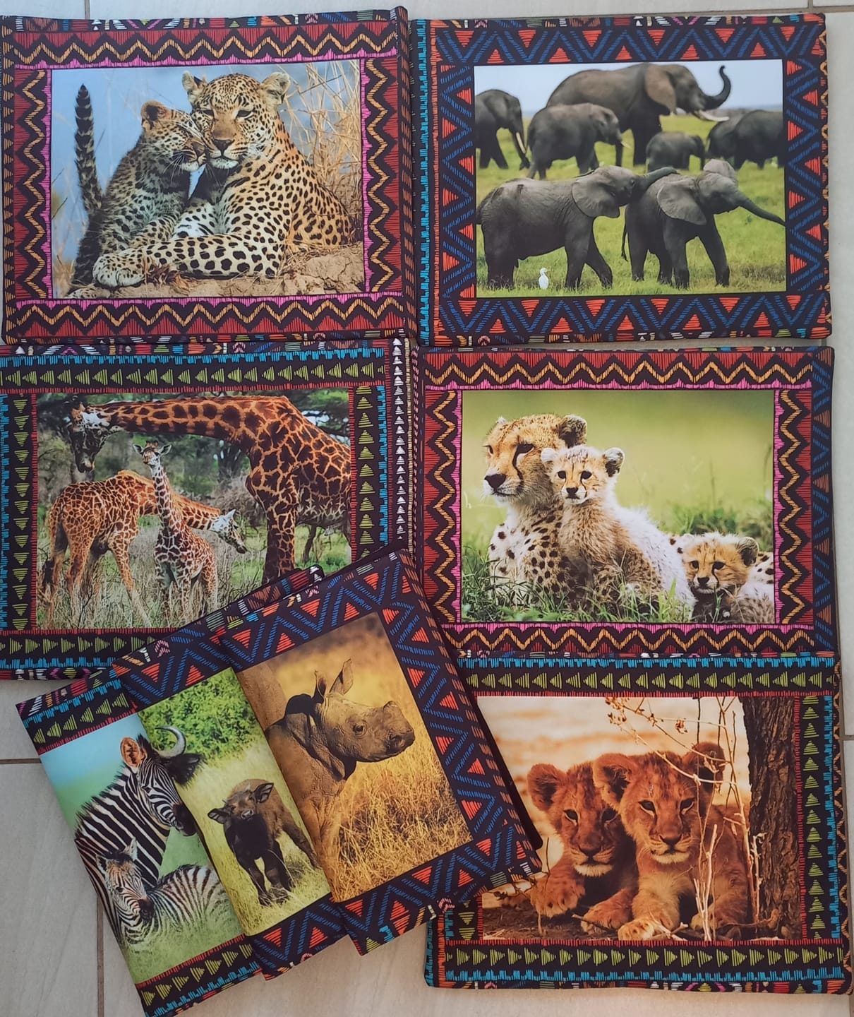 Customer photo review of Place Mats South Africa Baby Wild Animals