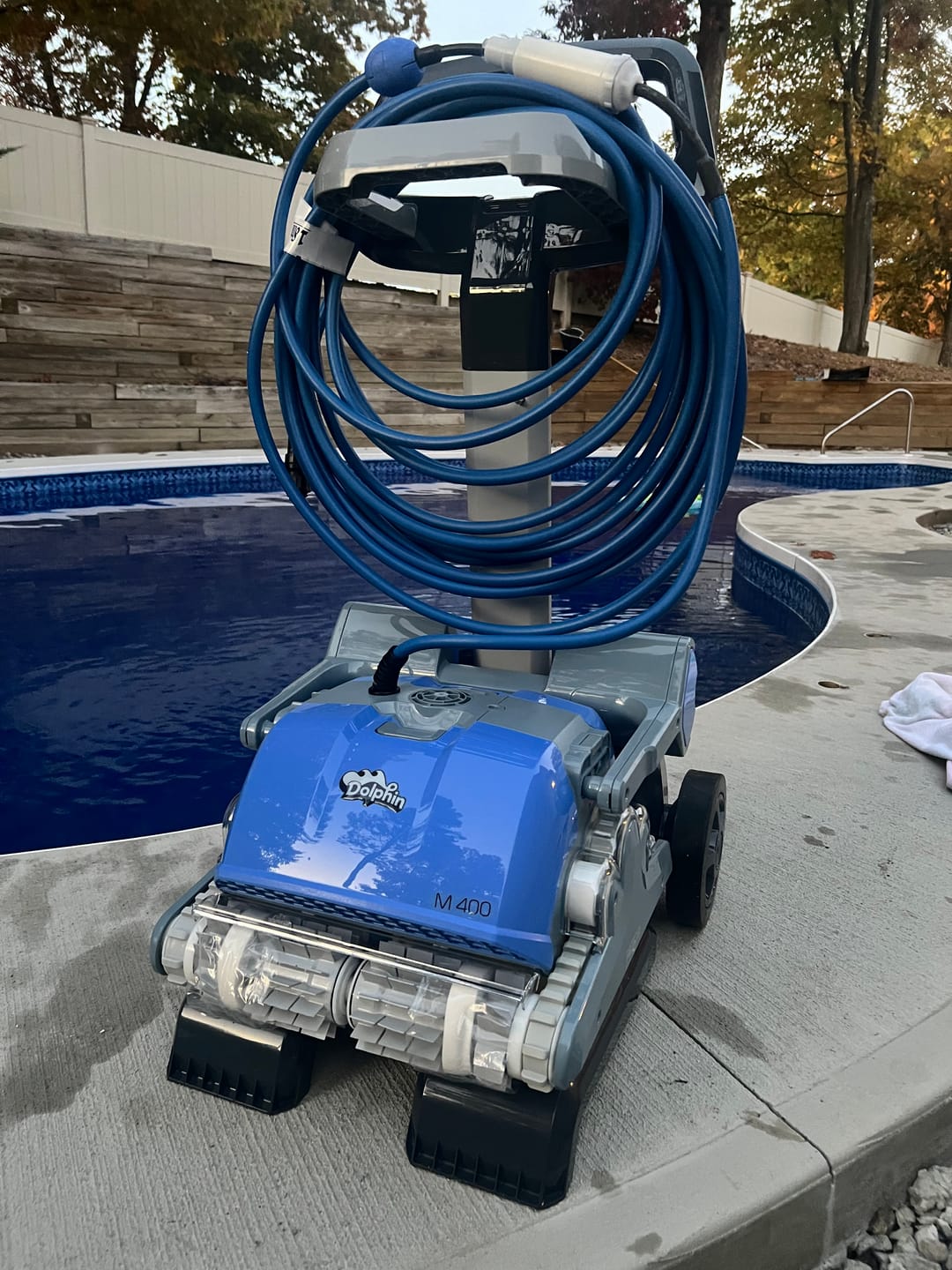 Customer photo review of Ships Next Day New Maytronics Dolphin M400 Robotic Pool Cleaner