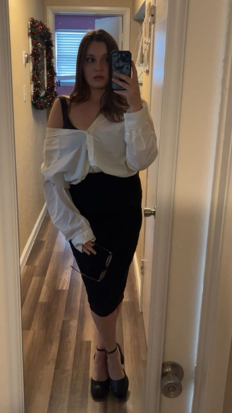 Customer photo review of Vamp Pencil Skirt in Black