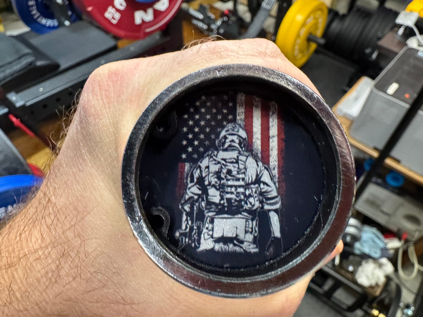 Customer photo review of Spirit of the US Warrior Barbell End Caps