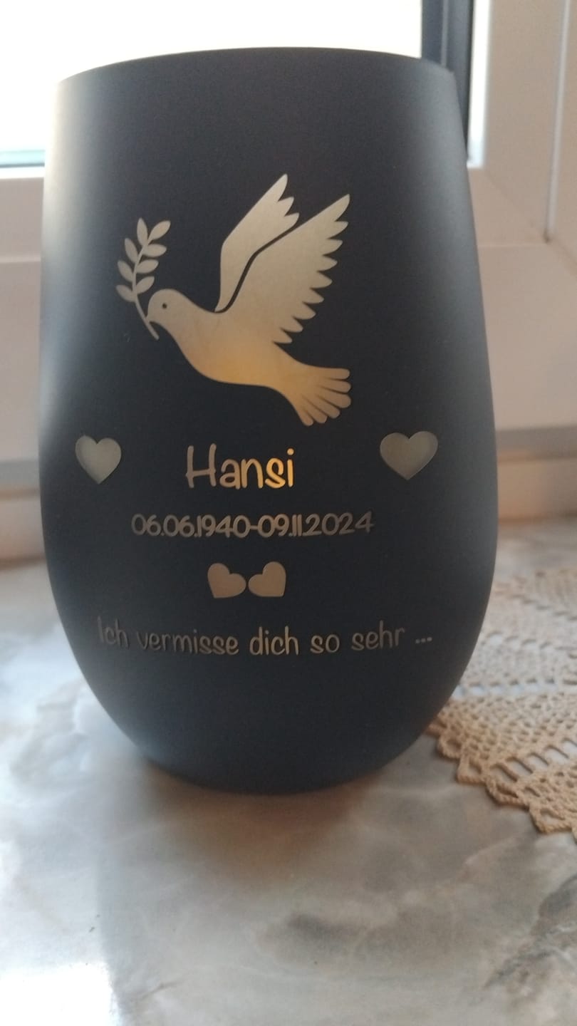 Customer photo review of Wir vermissen dich ... - Individuelles Trauerlicht