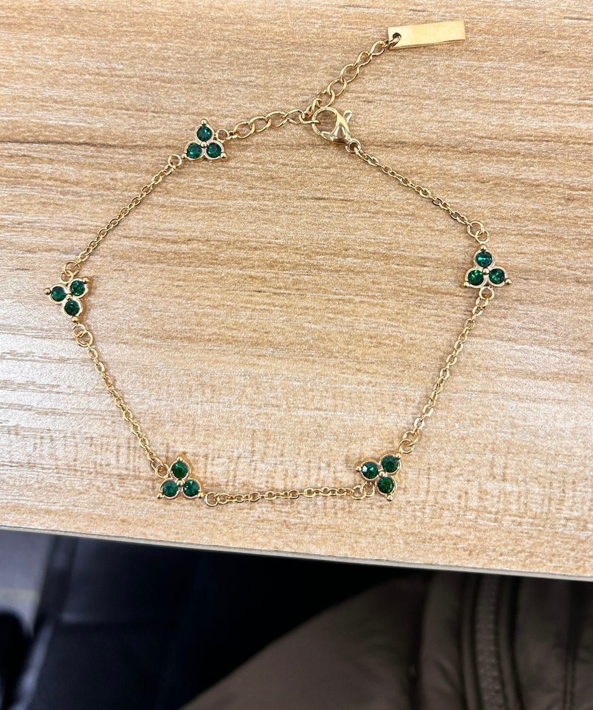 Customer photo review of Green Clover Bracelet (Gold)