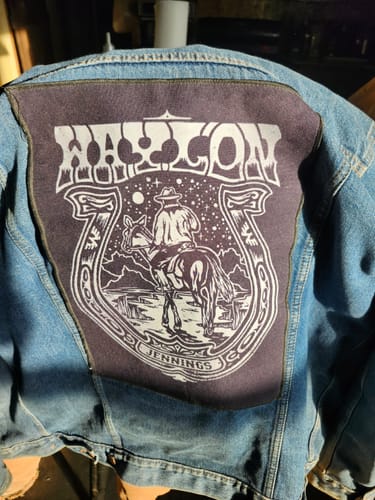 Customer photo review of Waylon Jennings Horseshoe Back Patch