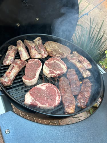 Reseña con foto de un cliente sobre Kit Carne Asada