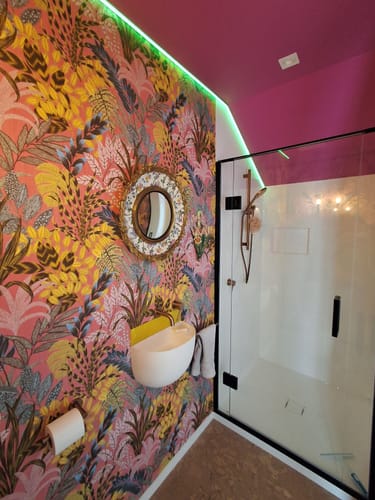 Customer photo review of Capetown Jungle Wallpaper - Pink