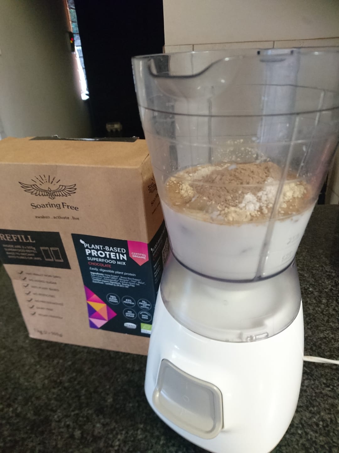 Customer photo review of Chocolate Plant-Based Protein Superfood Mix