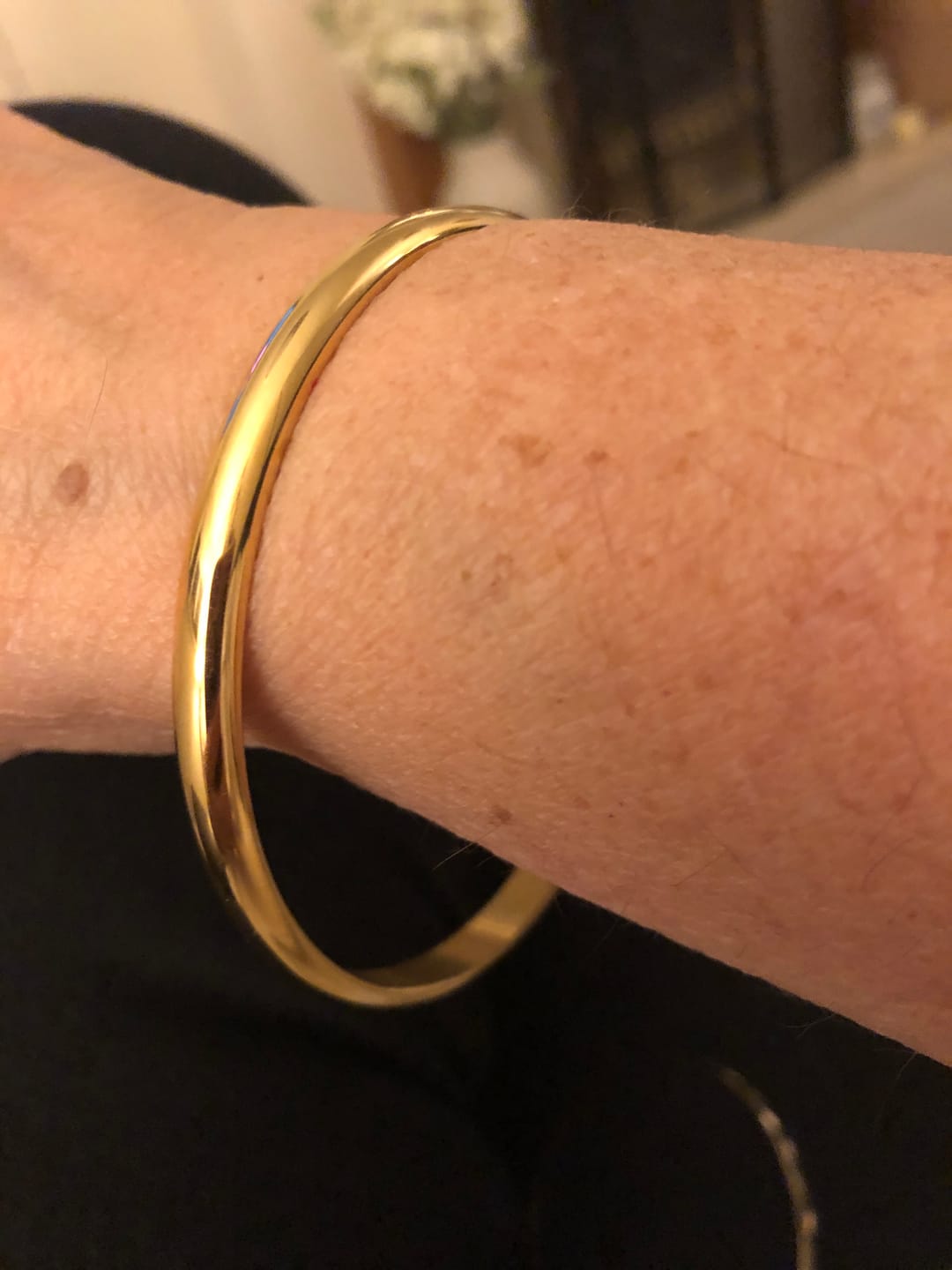 Customer photo review of Classic Chunky Gold Bangle