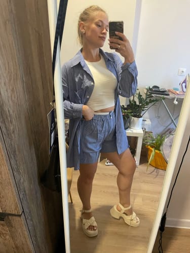 Customer photo review of Stripe Short Set