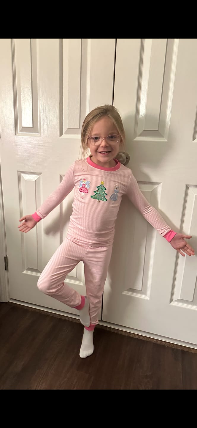 Customer photo review of Nutcracker Pink Stripe Pajamas