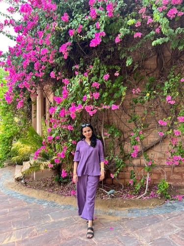 Customer photo review of Veronica co-ord set in Purple