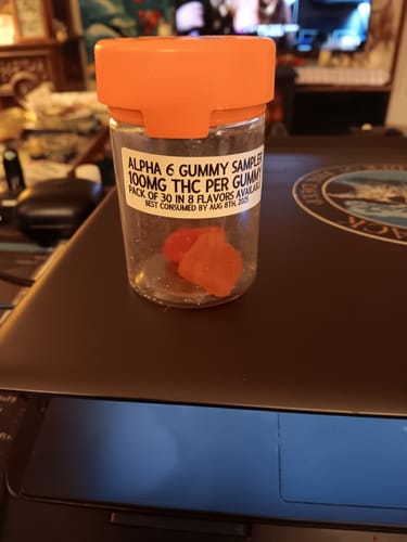 Customer photo review of Alpha 6 Gummy Sampler Jar 600mg THC +  THCP Vegan