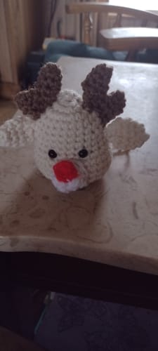 Customer photo review of Cocoa The Reindeer Crochet Pattern