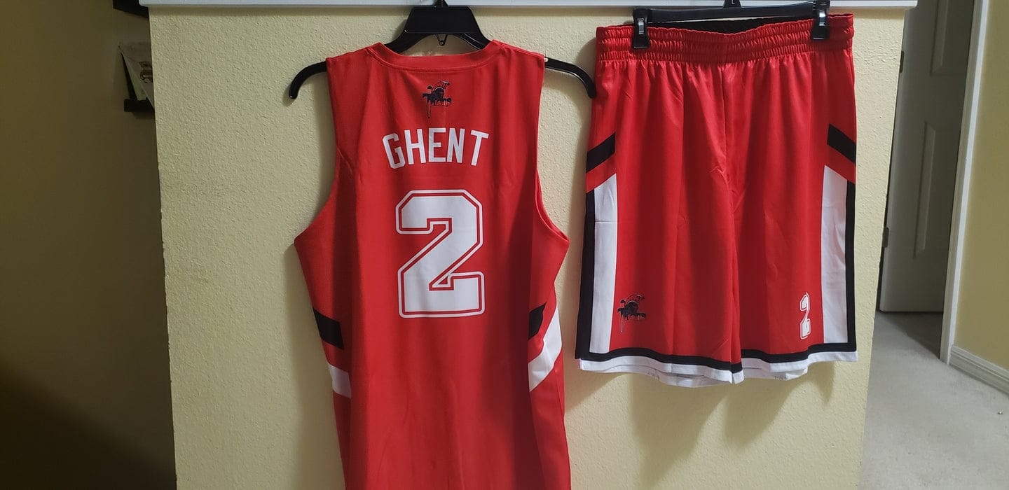 Customer photo review of Custom Red White Double Side Sets Design Sportswear Basketball Jersey