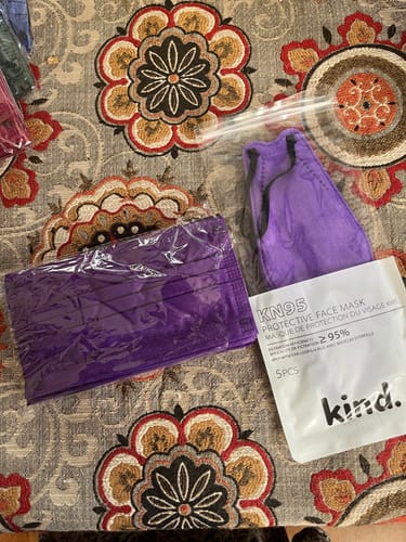 Customer photo review of KN95 Respirator Face Mask - Purple