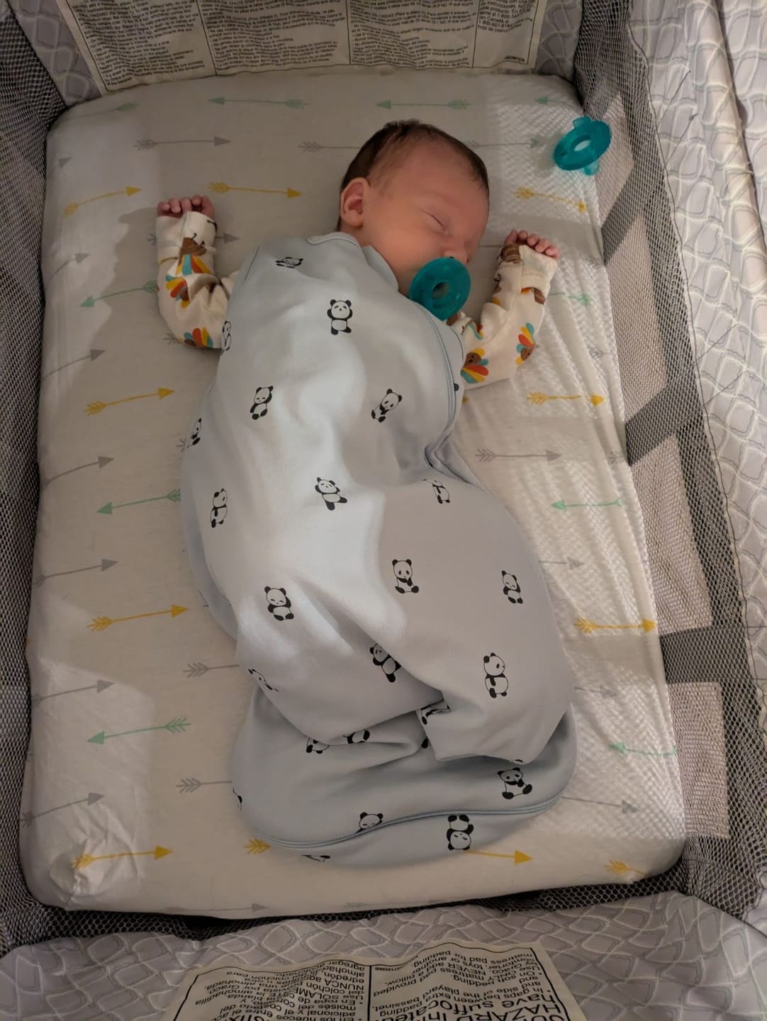 Customer photo review of 4 Season® Classic Baby Sleeping Bag, Merino Wool & Organic Cotton, Panda