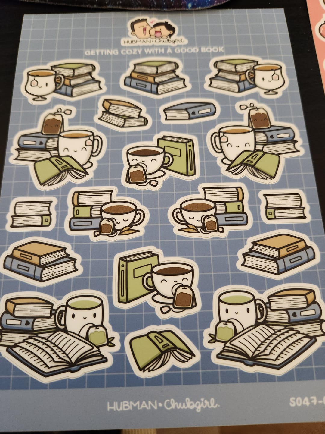 Customer photo review of Getting Cozy with a Good Book Sticker Sheet
