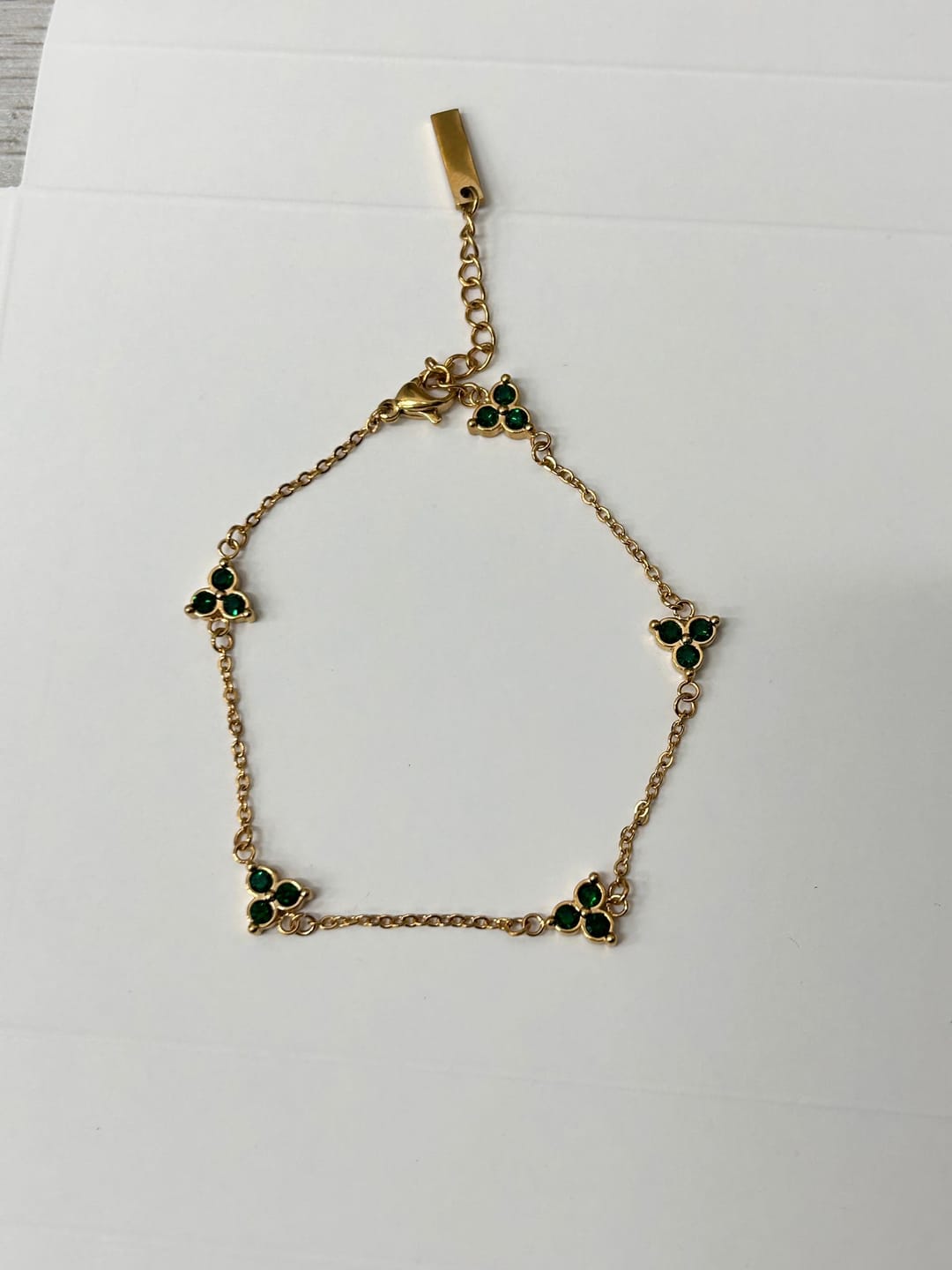 Customer photo review of Green Clover Bracelet (Gold)