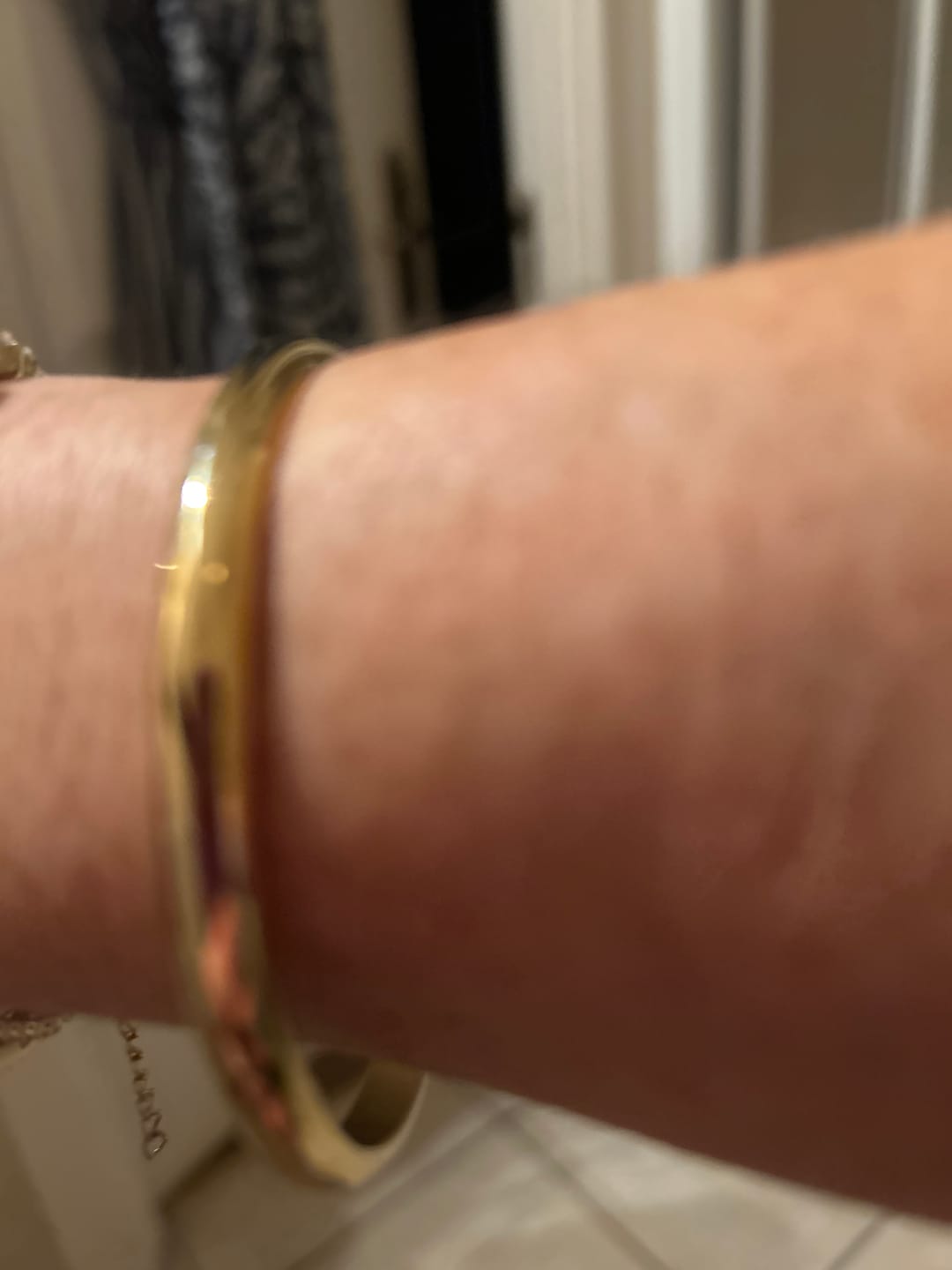Customer photo review of Classic Chunky Gold Bangle