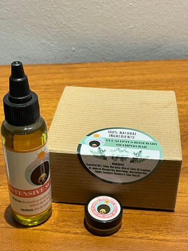 Customer photo review of Eucalyptus & Rosemary Shampoo Bar