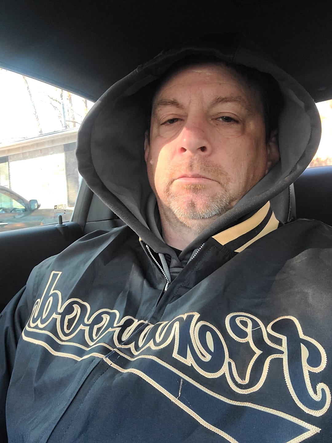 Customer photo review of Custom Black Black-Old Gold Varsity Full-Zip Letterman Bomber Jacket