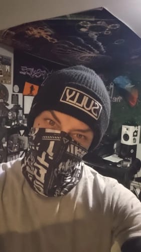 Customer photo review of Japanese Tokyo Techwear Bandana Neck Gaiter for Hiking Running Wrap Scarf Future Tech Street Wear Style Warmer