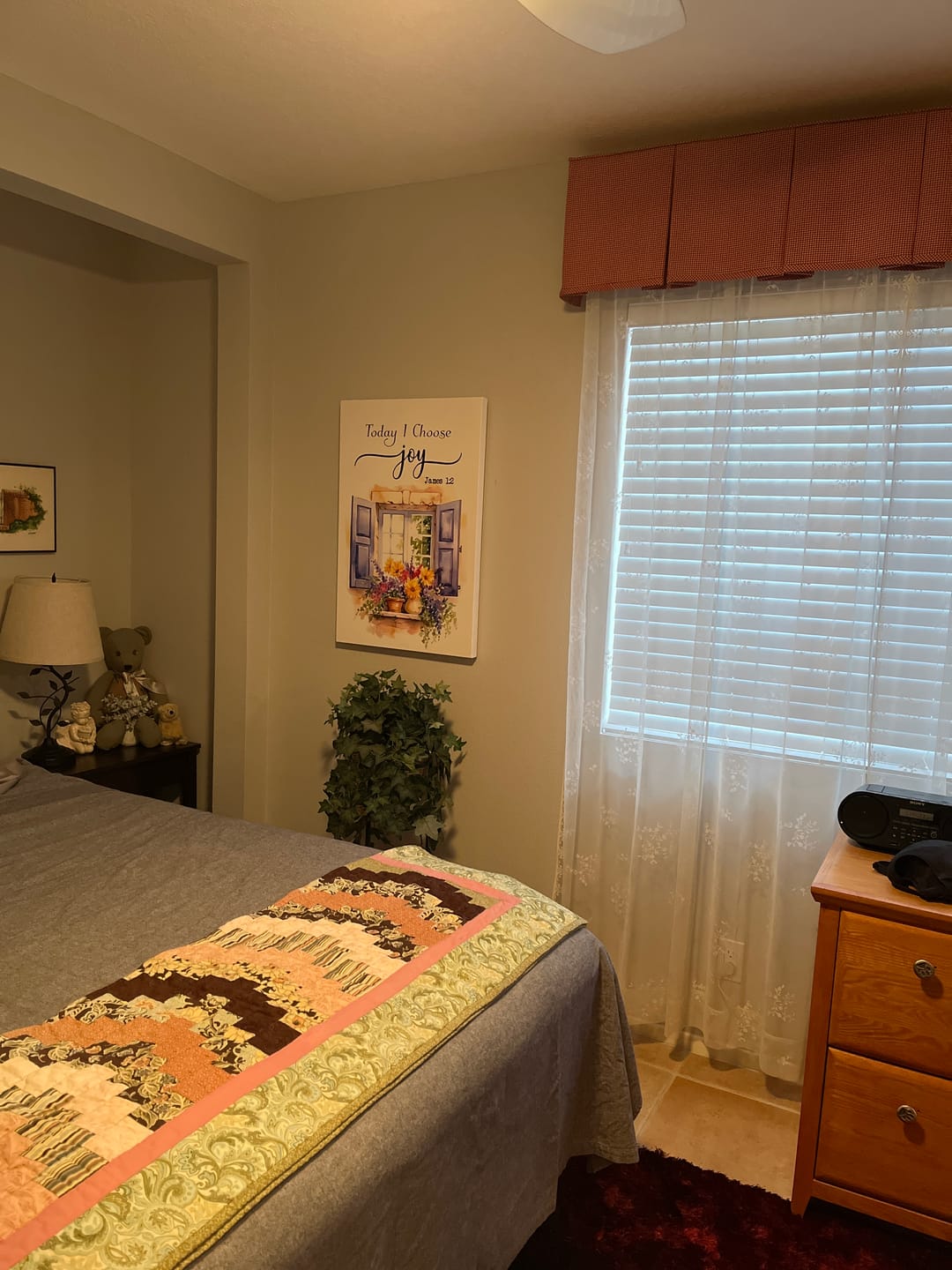 Customer photo review of Today I Choose Joy, Window With Flowers, Wall Art Canvas Print