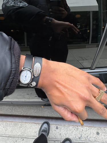 Customer photo review of Oval Bubble Diamond Watch and Cufflinks Gift Set