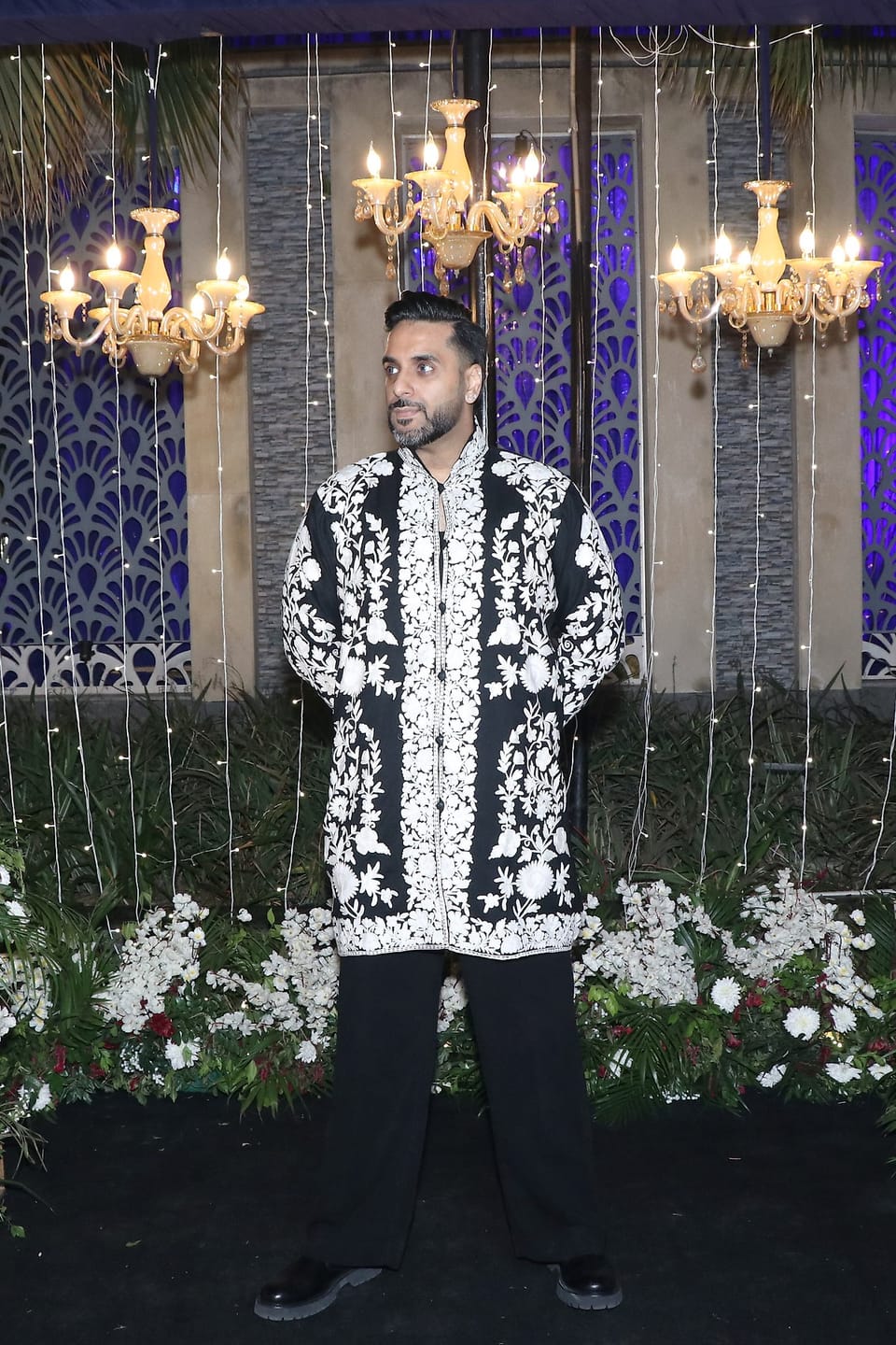Customer photo review of Long Kashmiri Jacket With Contrast Floral Embroidery
